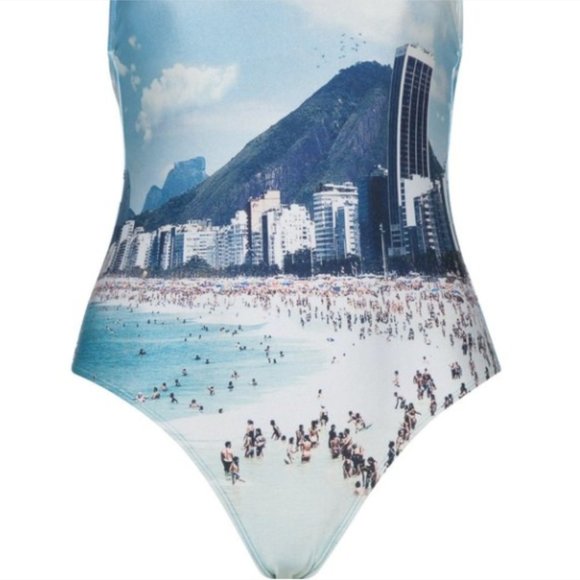 WE ARE HANDSOME One piece Swimsuit in Escape Pattern, size XS - Picture 3 of 5